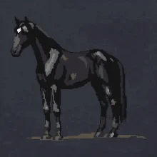 Čierny kôň pixel
