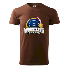 Zápasnická žíněnka se zlatou medailí eat sleep wrestling  repeat