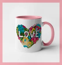 Love nápis květovaný