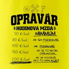 Hodinová mzda - opravár