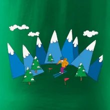 Lyžiar a farebné hory