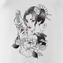 Japonsko - žena s červenými ústami