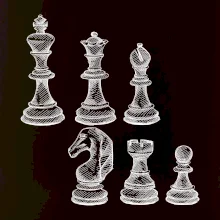 Šachové figúrky kreslené