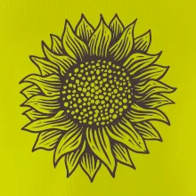 Slnečnica kreslená čiernobiela
