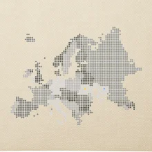 Mapa Európy - srdce v Ukrajine