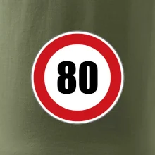 Dopravná značka - obmedzenie rýchlosti 80