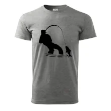 Rybár ťahajúce rybu