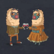 Alpaky s vínom pár