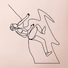 Lezec na skale jedným ťahom