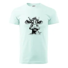 Čiernobiela karikatúra svetlá krava hlava