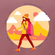 Farebný párový motív na hory