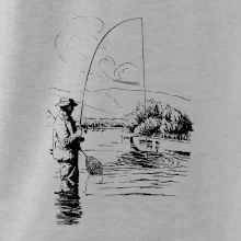 Kreslený rybár s podberákom