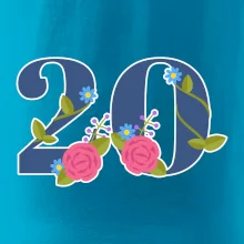 Kvetinové číslo kreslené - 20