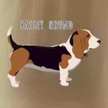 Basset hound pes s nápisom