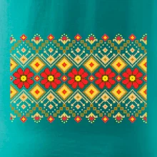 Ukrajinský vzor - Červené kvety