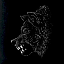 Vlk s vycenenými zubami