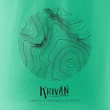 Kriváň - vrstevnice v kruhu