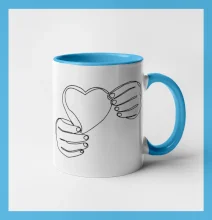 Ruka držiaca srdce jedným ťahom