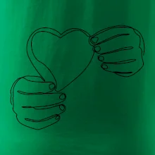 Ruka držiaca srdce jedným ťahom