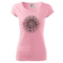 Slnečnica kreslená čiernobiela