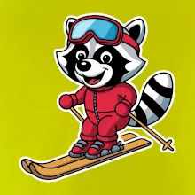 Mýval na lyžiach - kreslený