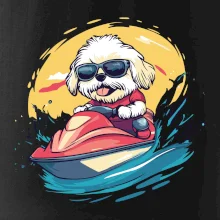 Lhasa Apso na vodnom skútri