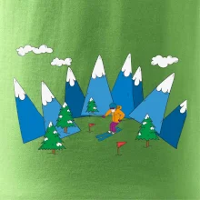 Lyžiar a farebné hory