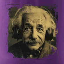 Albert Einstein so slúchadlami Albert Einstein so slúchadlami