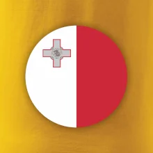 Vlajka Malta guľatá na prsník