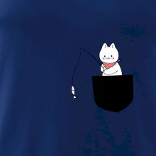 Mačka s rybou vo vrecku