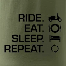 Ride Eat Sleep Repeat moto skúter Ride Eat Sleep Repeat moto skúter