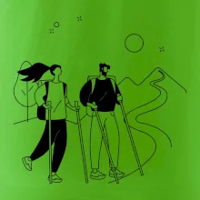 Kreslený pár na výlete