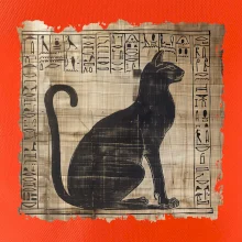 Egyptské hieroglyfy mačka