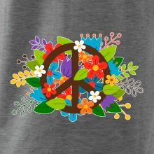 Peace symbol prerastený kvetinami