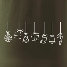 Rodinné vianočné tričká - Vianočné ozdoby na povrázku