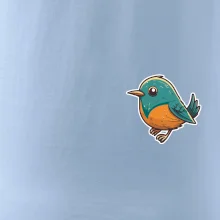 Vtáčik kreslený na prsníku