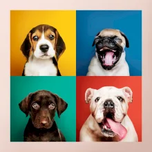 Psi šteňatá koláž