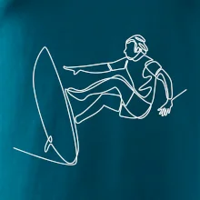 Surfer na vlne jedným ťahom Surfer na vlne jedným ťahom