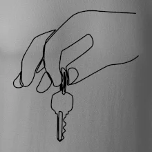 Kľúče a ruka jedným ťahom