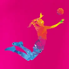 Volejbalistka splash s loptou