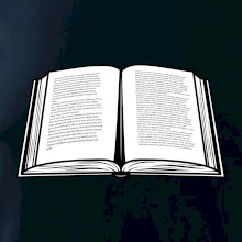 Kniha čiernobiela otvorená s textom