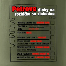 Tričko na rozlúčku s úlohami vpredu