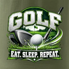 Golfová palica s loptičkou eat sleep repeat