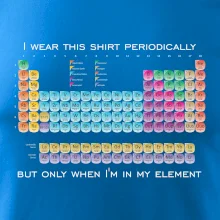I wear this shirt periodically but only when I'm in my element I wear this shirt periodically but only when I'm in my element