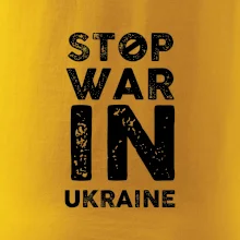 Čierny nápis Stop war in Ukraine