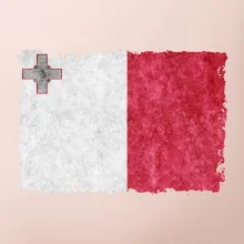 Vlajka Malta ohrýzaná