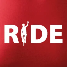 Ride - nápis s cyklistom Ride - nápis s cyklistom