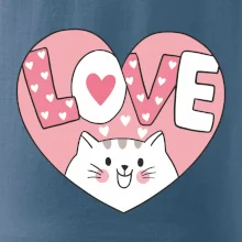 Mačka love - ružové srdce