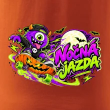 Nočná jazda - fialová príšerka na skateboarde