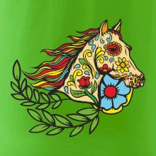 Kôň farebný s listami